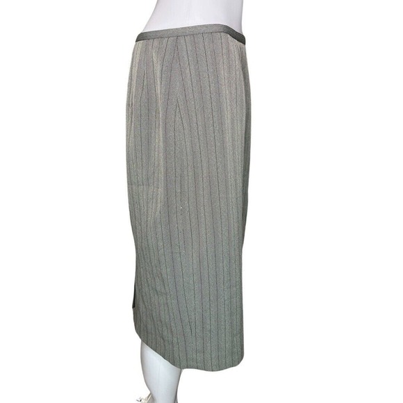 Blacker by Stanley Blacker Skirt Women 8 Gray Herringbone Pencil Straight Preppy - Picture 2 of 6